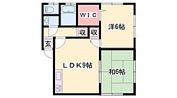 メゾンアンソレイエ 2DKの間取図画像