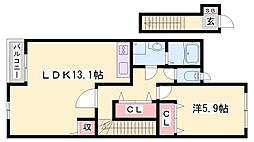 クレシア2 1LDKの間取図画像