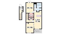 プロスぺリテIV A棟 2LDKの間取図画像