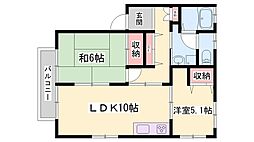 メゾン匠 2LDKの間取図画像