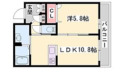 フェリーチェカーサ 1LDKの間取図画像
