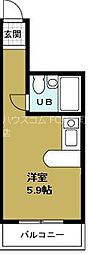 アッシュコート夕凪 ワンルームの間取図画像