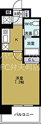 エスリード弁天町パークプレイス 1Kの間取図画像