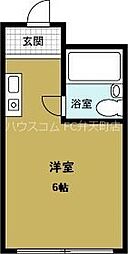 ルネ市岡 ワンルームの間取図画像
