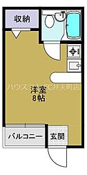 ロータリー40 ワンルームの間取図画像