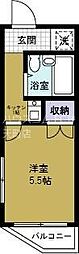 ピア弁天 ワンルームの間取図画像