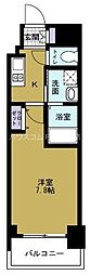 エイペックスみなとCentralAvenue 1Kの間取図画像