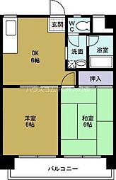 アビタシオン大阪港 5階2DKの間取り