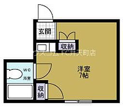 ラパンジール市岡元町 ワンルームの間取図画像