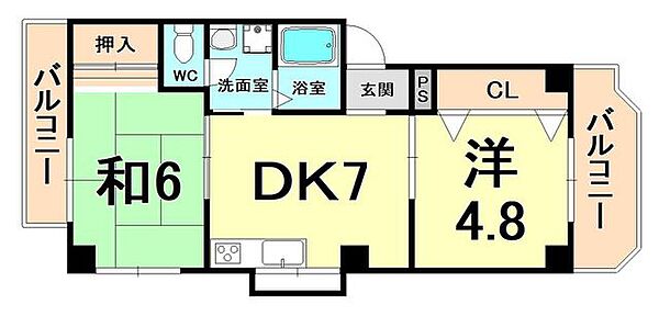 メゾン　ユニ ｜兵庫県尼崎市東園田町８丁目(賃貸アパート2DK・1階・41.13㎡)の写真 その2