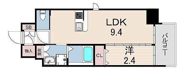 クローバー・フロント ｜兵庫県尼崎市杭瀬本町３丁目(賃貸マンション1LDK・2階・32.10㎡)の写真 その2