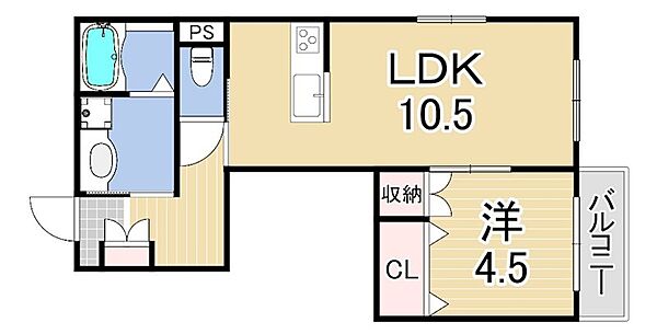 ヘーベルメゾン小松北町 ｜兵庫県西宮市小松北町１丁目(賃貸マンション1LDK・2階・40.39㎡)の写真 その2