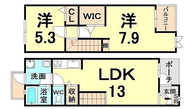 ディアコート（伊丹市） ｜兵庫県伊丹市平松４丁目(賃貸アパート2LDK・1階・55.89㎡)の写真 その2