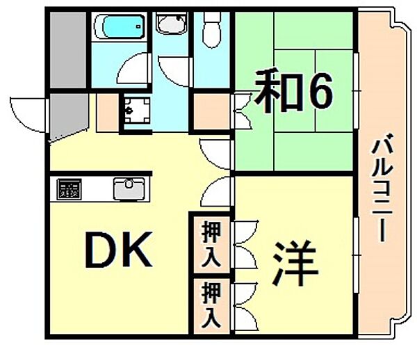 兵庫県西宮市伏原町(賃貸マンション2DK・2階・43.20㎡)の写真 その2