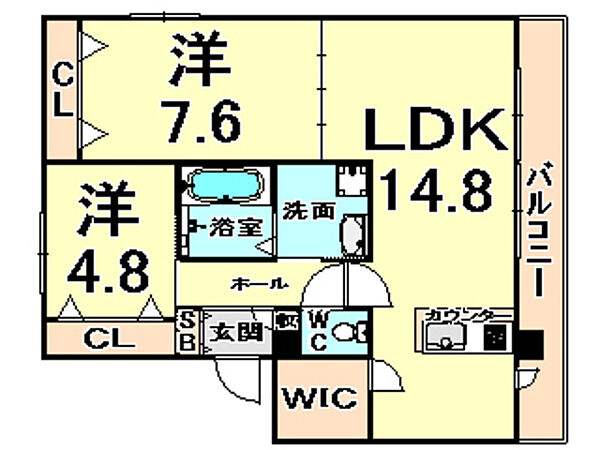 サンオーク荒牧 ｜兵庫県伊丹市荒牧３丁目(賃貸マンション2LDK・2階・66.30㎡)の写真 その2