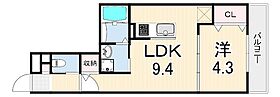 メゾンヒロナ昭和南通  ｜ 兵庫県尼崎市昭和南通８丁目（賃貸アパート1LDK・1階・33.18㎡） その2