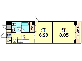 兵庫県西宮市染殿町（賃貸マンション2K・6階・39.23㎡） その2