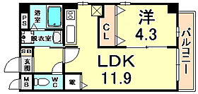 ハイズコート武庫川  ｜ 兵庫県尼崎市大島２丁目（賃貸マンション1LDK・4階・40.74㎡） その2