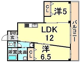 シャトーリーベ  ｜ 兵庫県尼崎市大物町２丁目（賃貸マンション2LDK・1階・50.20㎡） その2