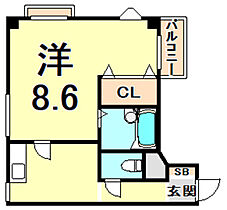 兵庫県西宮市小松東町２丁目（賃貸マンション1DK・3階・27.00㎡） その2