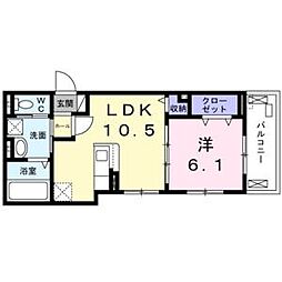 ECO　GLANZ 2階1LDKの間取り