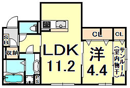 STORCH BURG 1階1LDKの間取り