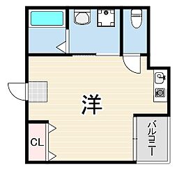 レオーネ3 2階ワンルームの間取り