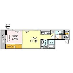 ル・プランタン 3階1LDKの間取り