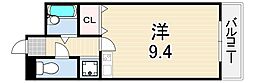 MARIMOマンション 4階ワンルームの間取り