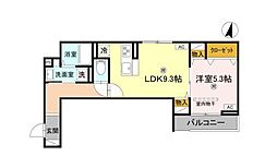尼崎市南武庫之荘4丁目アパート 1LDKの間取図画像
