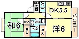 サン・コクリコD 2Kの間取図画像