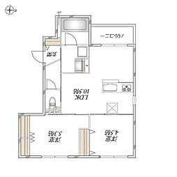 HEBEL MAISON 南武庫之荘 2LDKの間取図画像