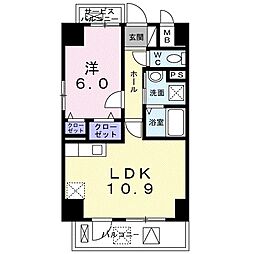 リエート尾浜 1LDKの間取図画像