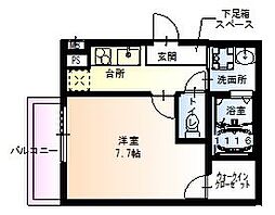 フジパレス栗山公園 1Kの間取図画像