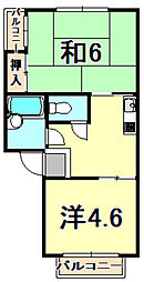 メゾンA.Y 2DKの間取図画像