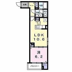 ヒカルサ尼崎栗山町 1LDKの間取図画像