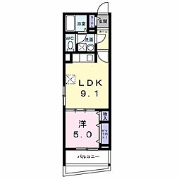 ヒカルサ尼崎栗山町 1LDKの間取図画像