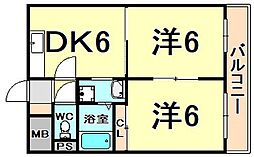 ド・ウエル瑞穂 2DKの間取図画像