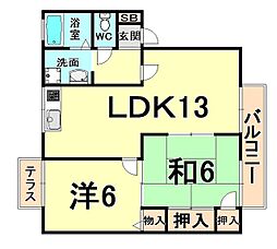 アベニュータツミA 2LDKの間取図画像