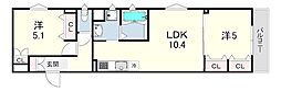 クリエオーレ北伊丹 2LDKの間取図画像