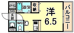 サンロード武庫之荘 1Kの間取図画像