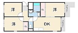 アビタ・コア3棟 3DKの間取図画像