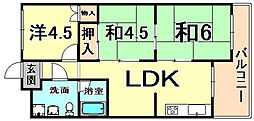ハイツホリウチ 3LDKの間取図画像