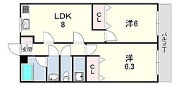 ローレルハイツ 2LDKの間取図画像