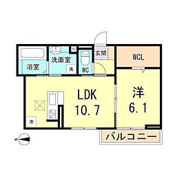D-room塚口町 1LDKの間取図画像