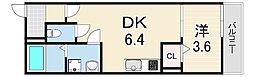 Cocon Grandjour 尼崎水堂町 1DKの間取図画像