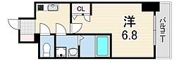 レーヴメゾン尼崎昭和通 1Kの間取図画像