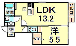 宮の前プラザ 1LDKの間取図画像