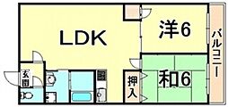 グレース園田 2LDKの間取図画像