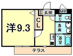 SHIKOKU8 1Kの間取図画像
